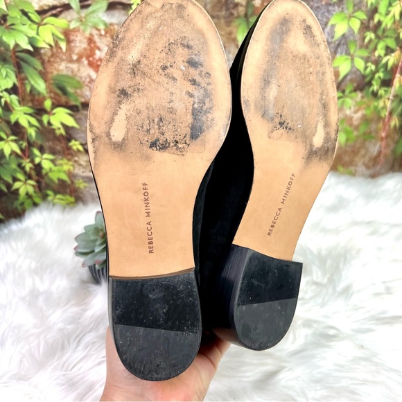 REBECCA MINKOFF Black Suede Ankle Boots, 7.5M - Picture 9 of 9